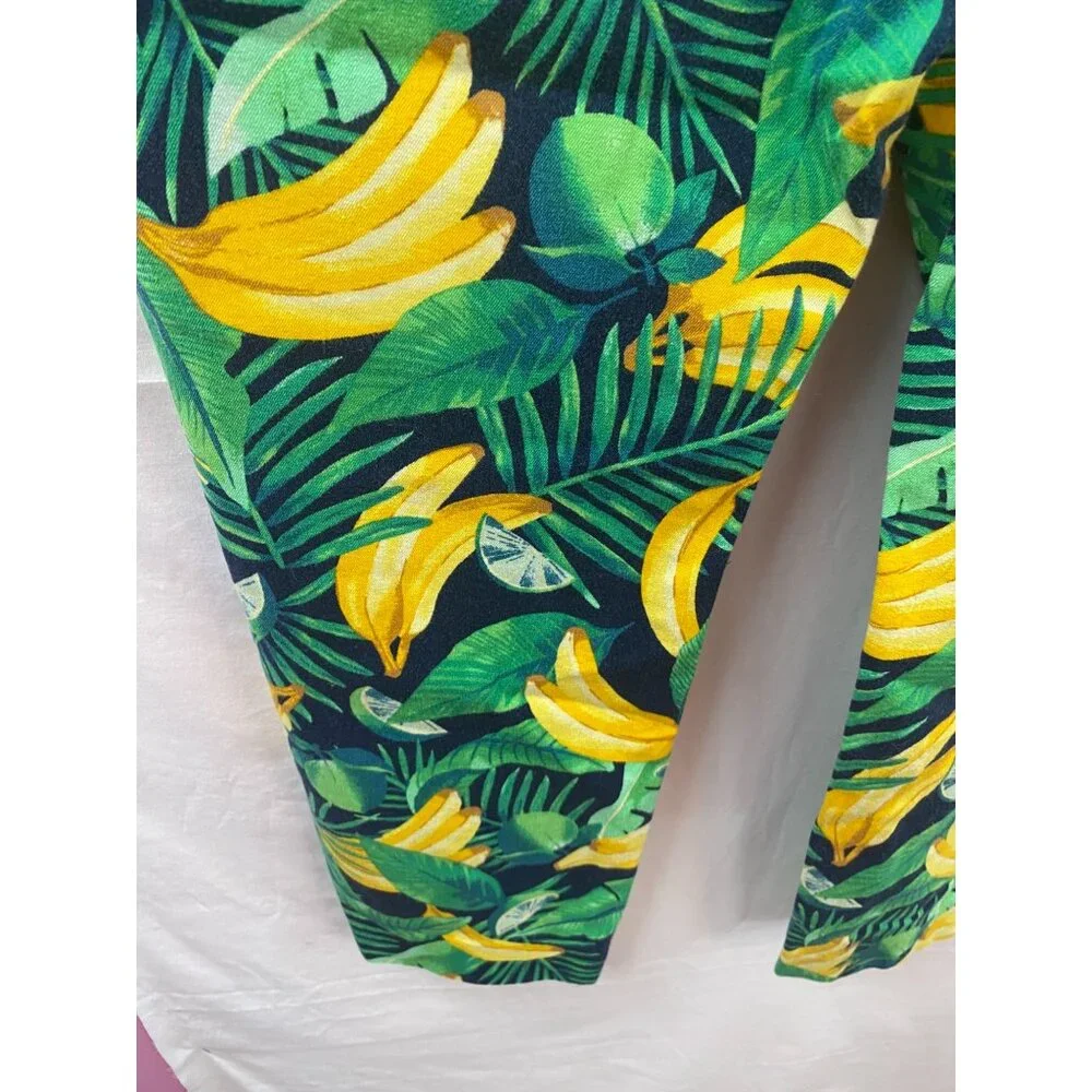 Old Navy Women's Size 18  Banana Lime Tropical Pixie Ankle Pants - Picture 8 of 13
